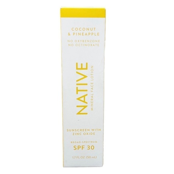 NATIVE Coconut & Pineapple Mineral Face Lotion Sunscreen SPF 30 - 1.7 fl oz NIB - Picture 2 of 10